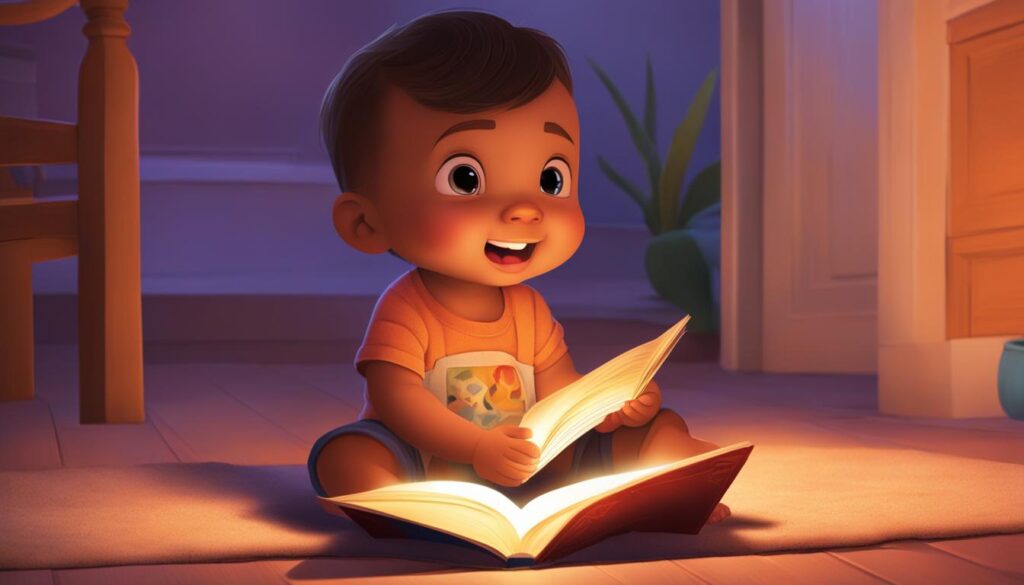 Child reading a flap book