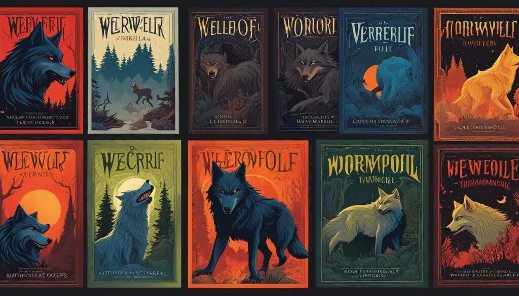 Colorful book covers of Werewolf novels