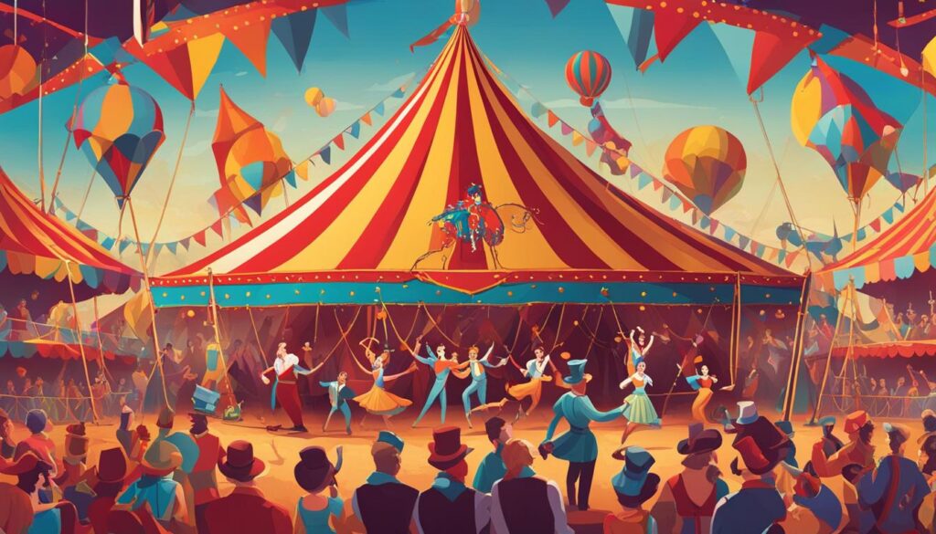 Illustration from kids' circus themed book