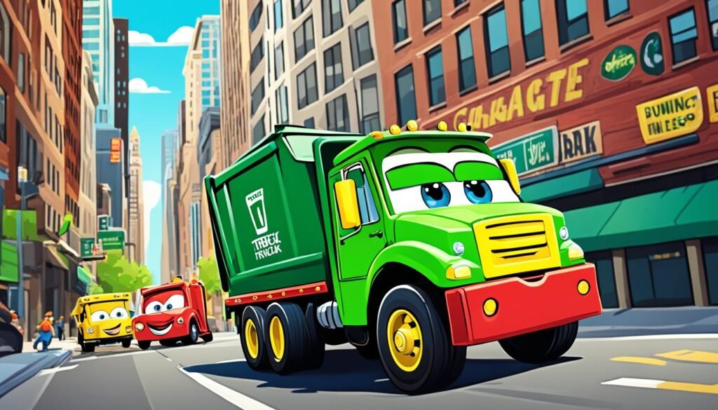 Illustrations from Little Truck and I am a Garbage Truck
