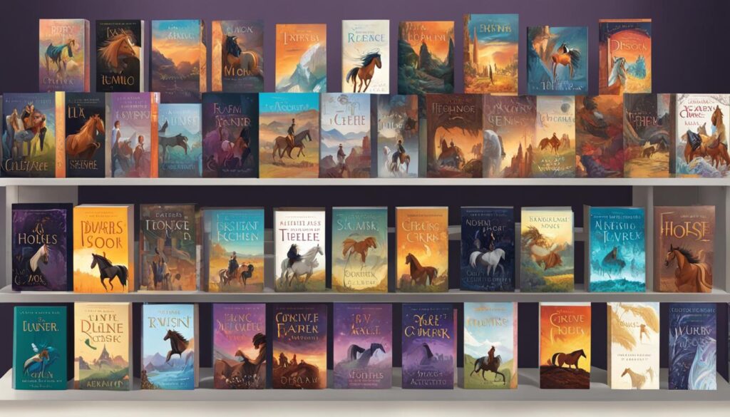 Image of various horse-themed novels for teens