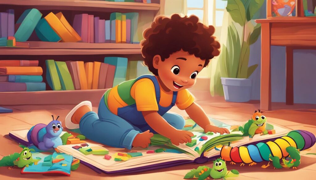 Interactive caterpillar books for toddlers