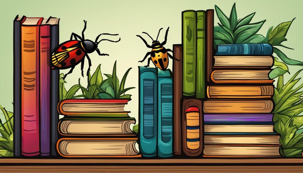 assortment of bug books for kids