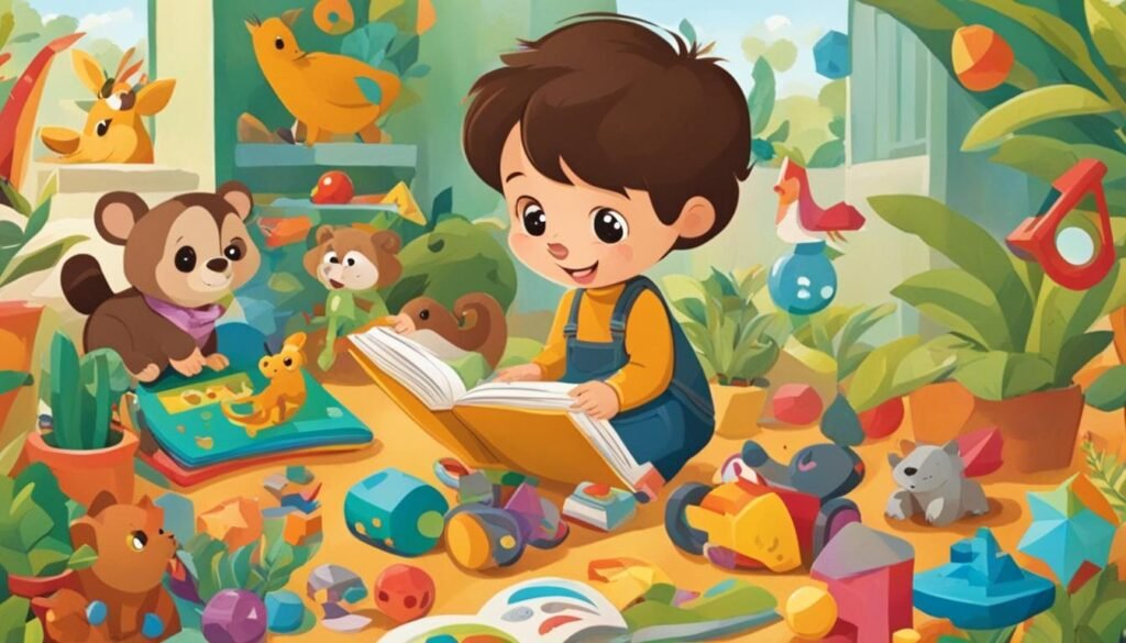 Child exploring an interactive book for toddlers