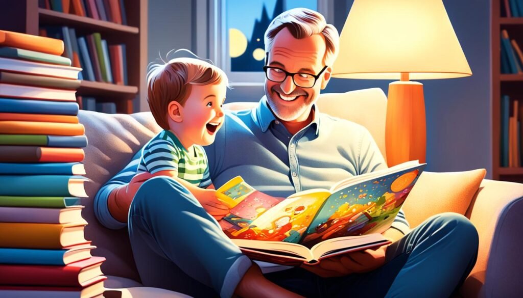 Dad and baby story books